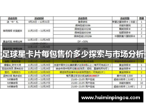 足球星卡片每包售价多少探索与市场分析